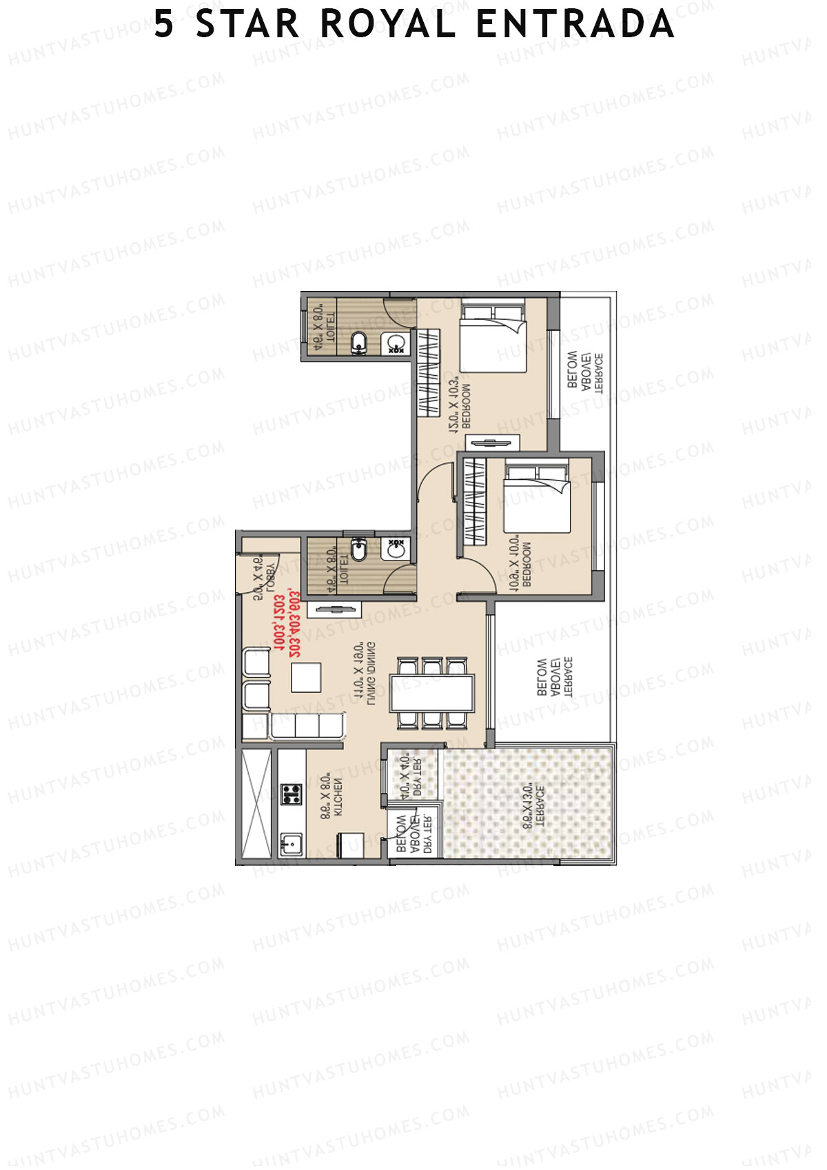 5 Star Royal Entrada Tower D Unit 6 (Type 2) Floor Plan