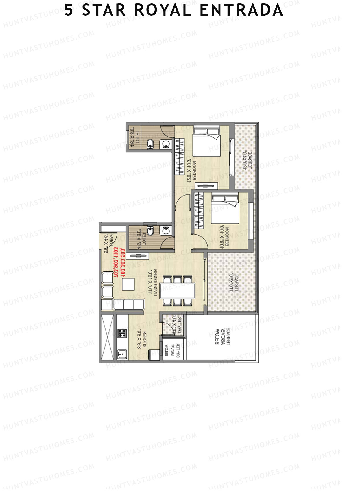 5 Star Royal Entrada Tower D Unit 6 (Type 2) Floor Plan