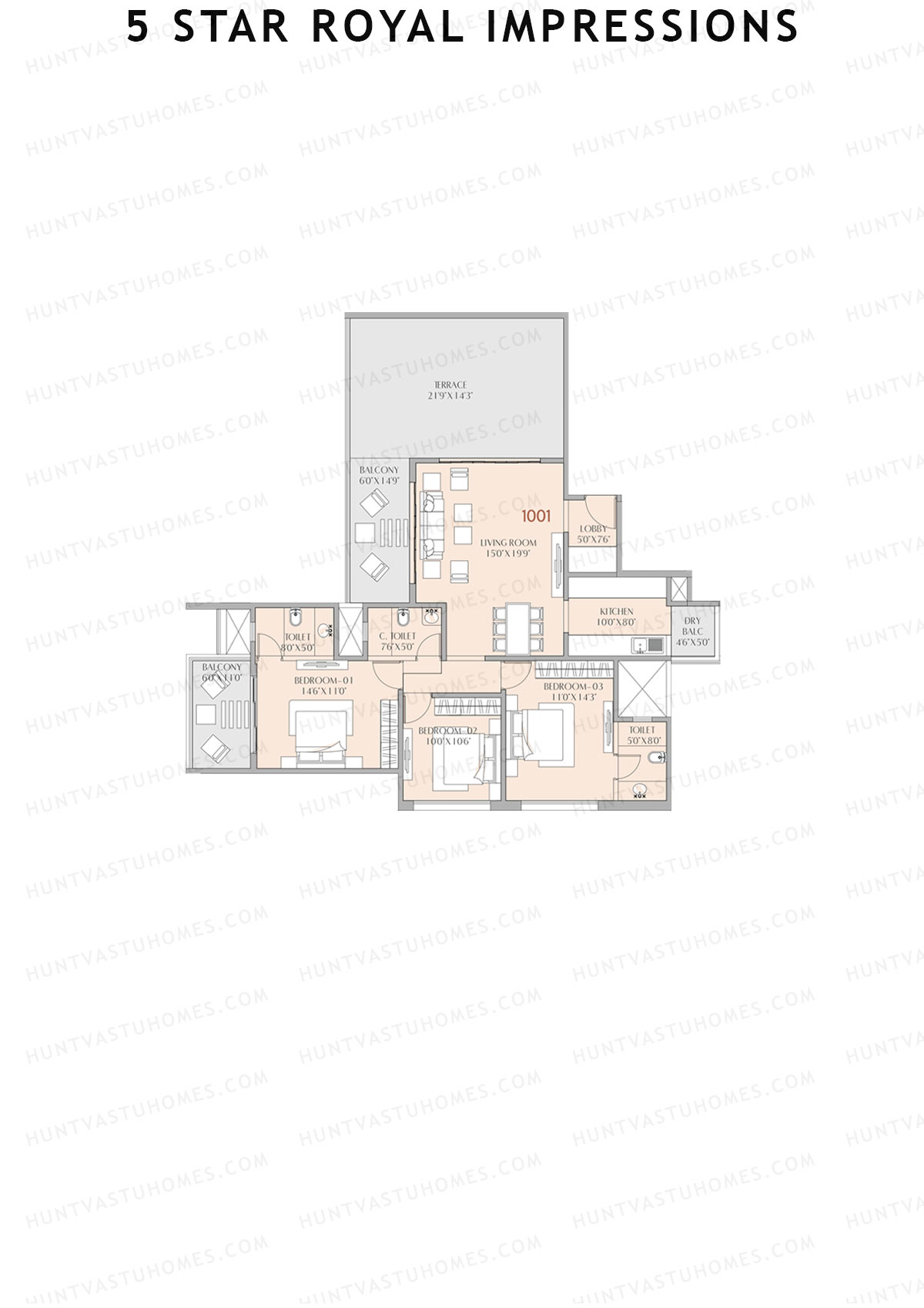 5 Star Royal Impressions Tower A Unit 1 Floor Plan