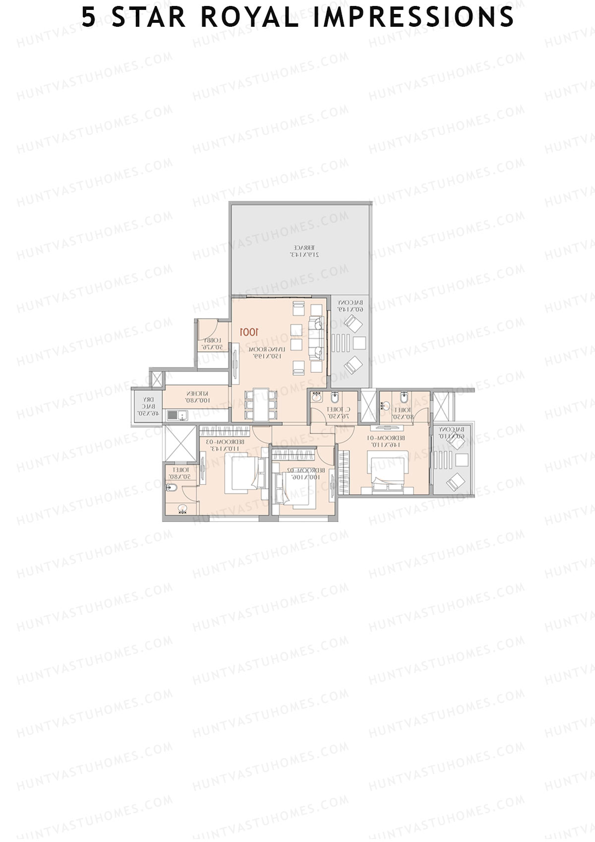 5 Star Royal Impressions Tower A Unit 2 Floor Plan