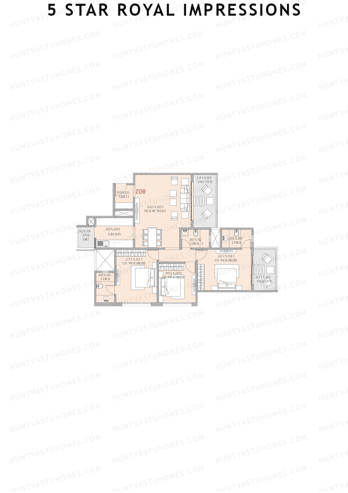 5 Star Royal Impressions Tower A Unit 4 Floor Plan