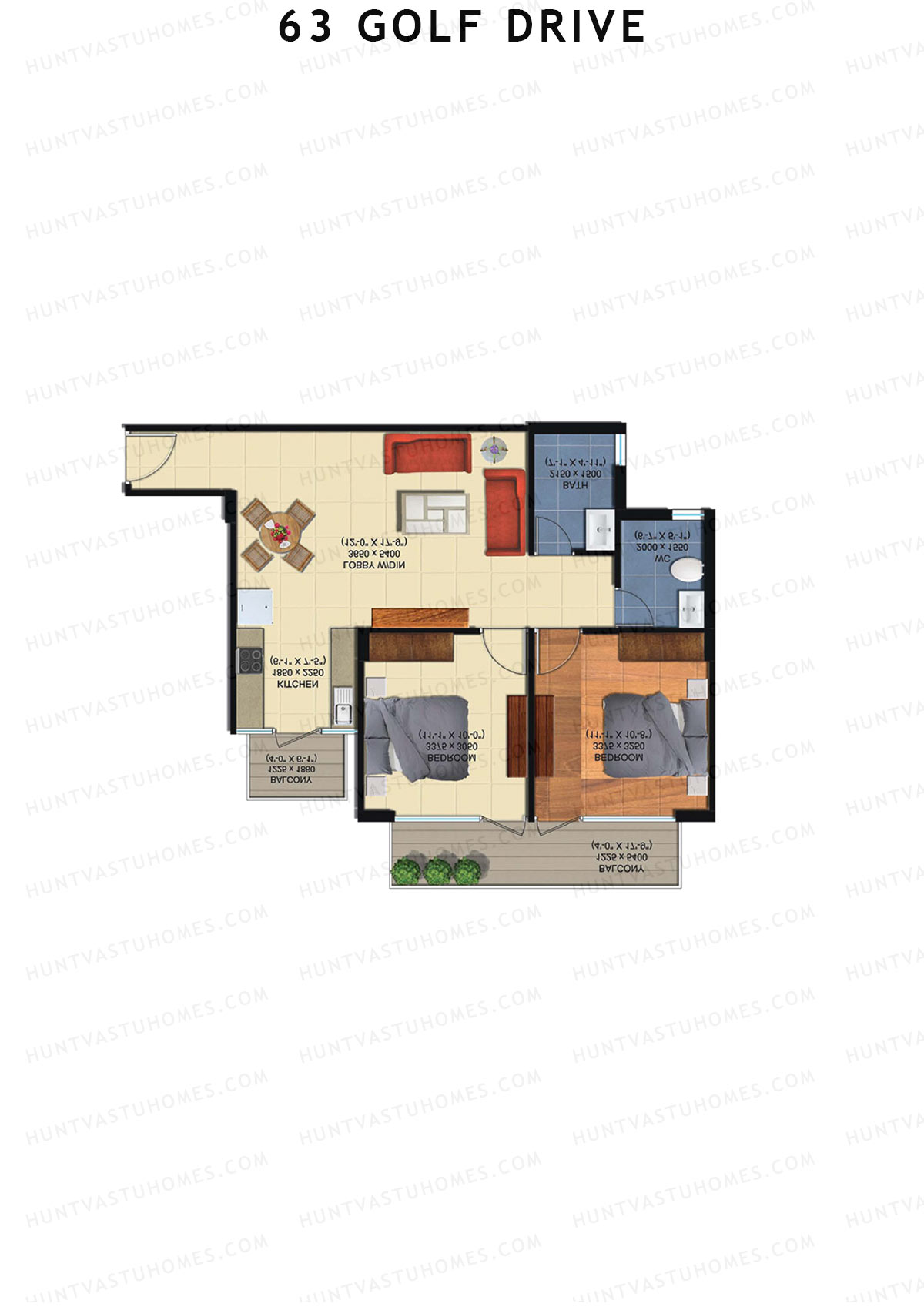 63 Golf Drive Tower A Unit 5 (Type 2B) Floor Plan