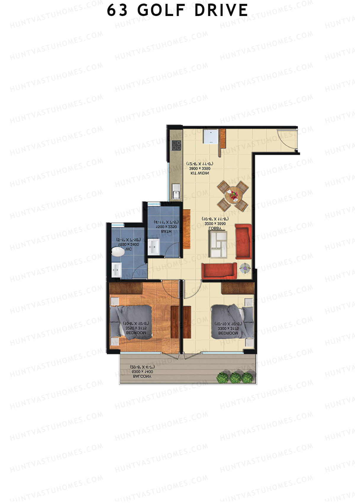 63 Golf Drive Tower A Unit 8 (Type 2A) Floor Plan