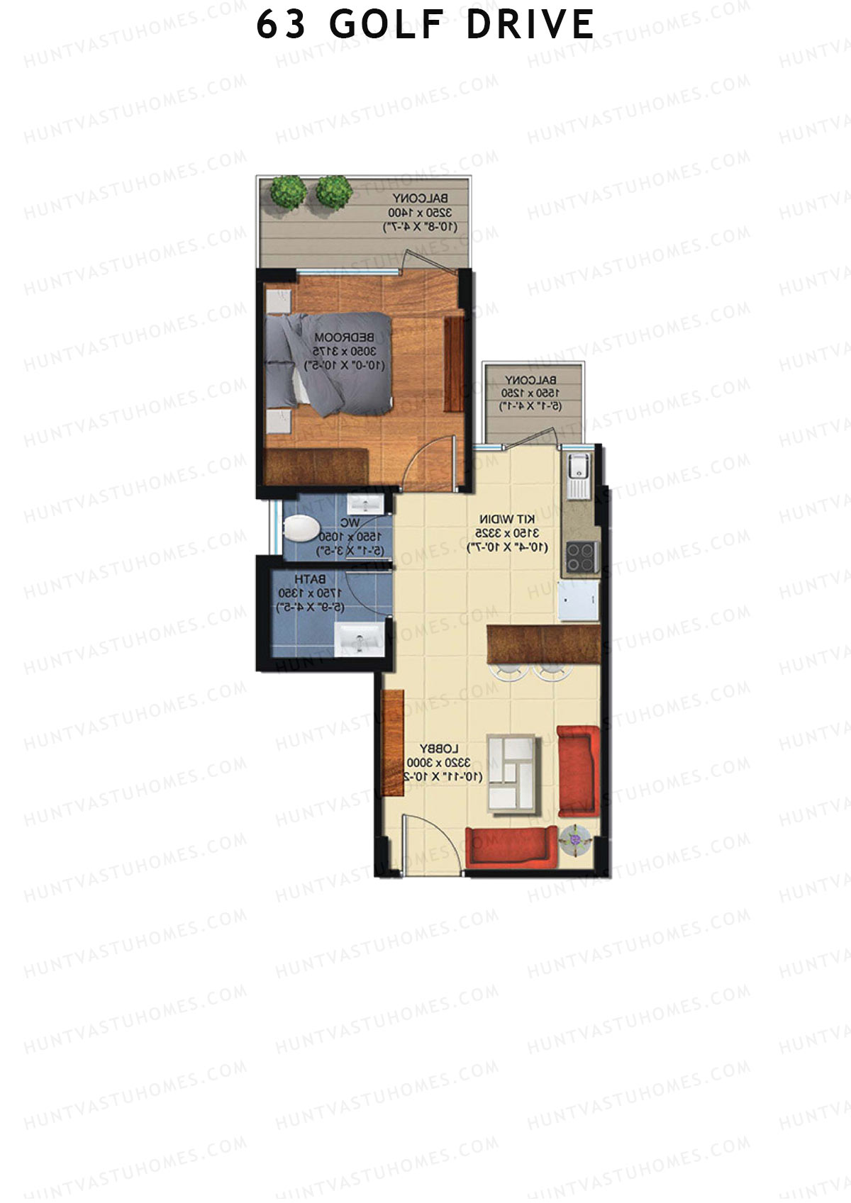 63 Golf Drive Tower B Unit 3 (Type 1A) Floor Plan