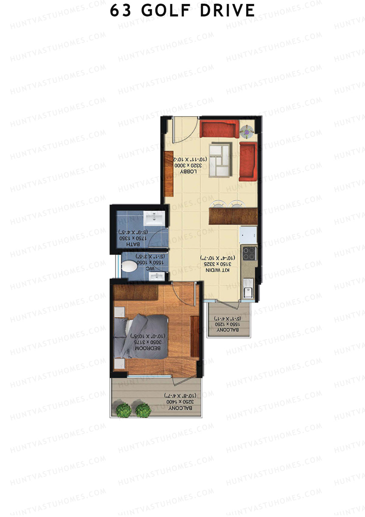 63 Golf Drive Tower C Unit 6 (Type 1A) Floor Plan