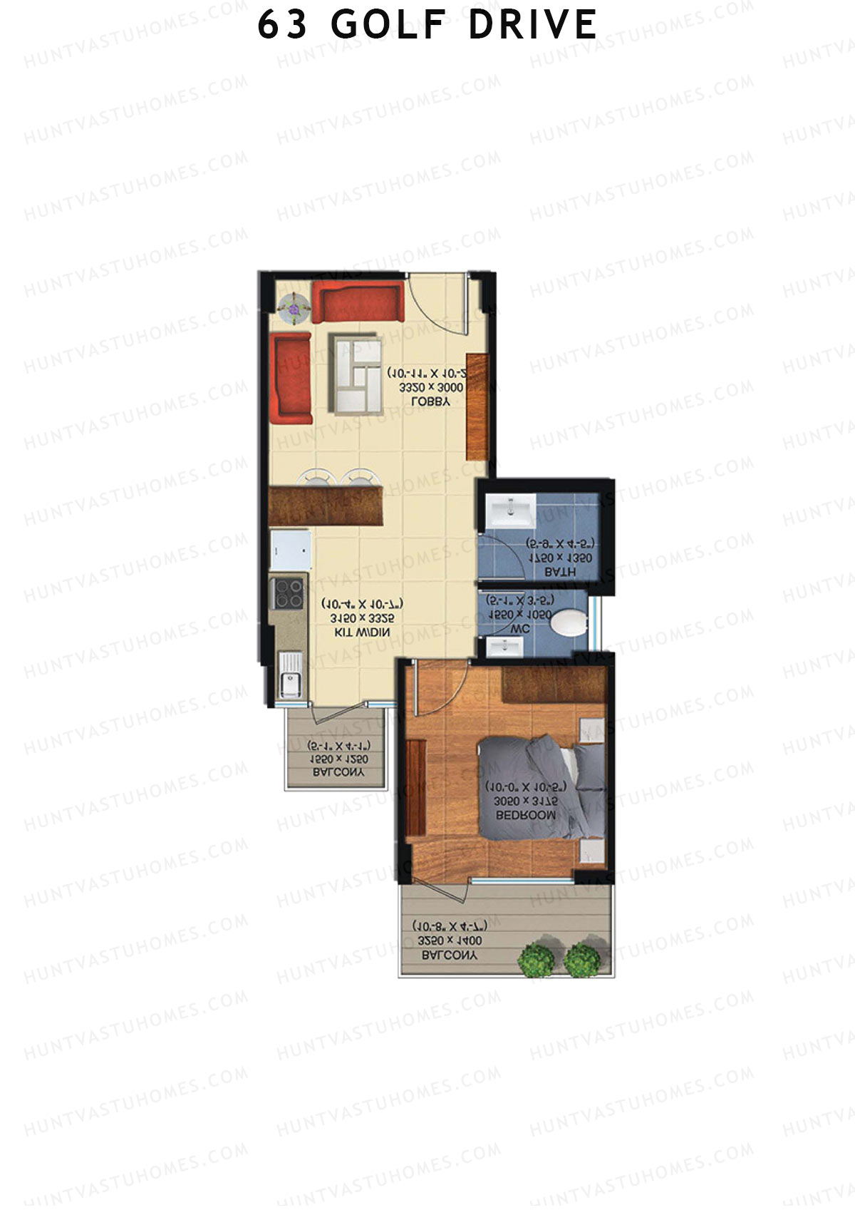 63 Golf Drive Tower E Unit 7 (Type 1A) Floor Plan