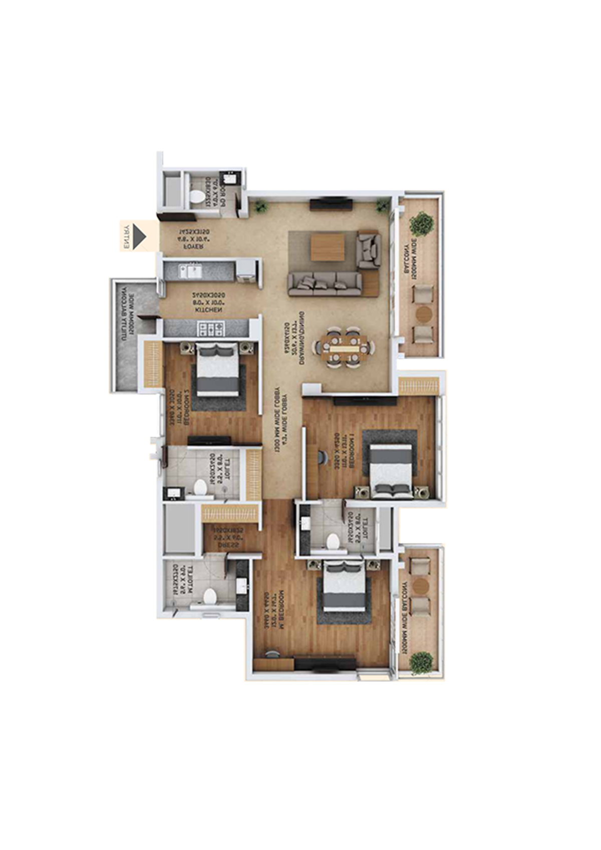 Ace Starlit Tower B1 Unit 1 (Type 1) Floor Plan