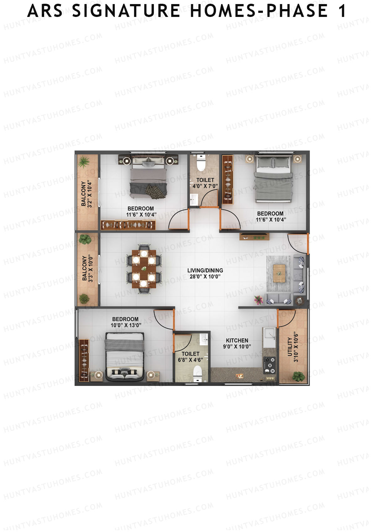 ARS Signature Homes Phase 1 Tower 1 Unit 10 Floor Plan