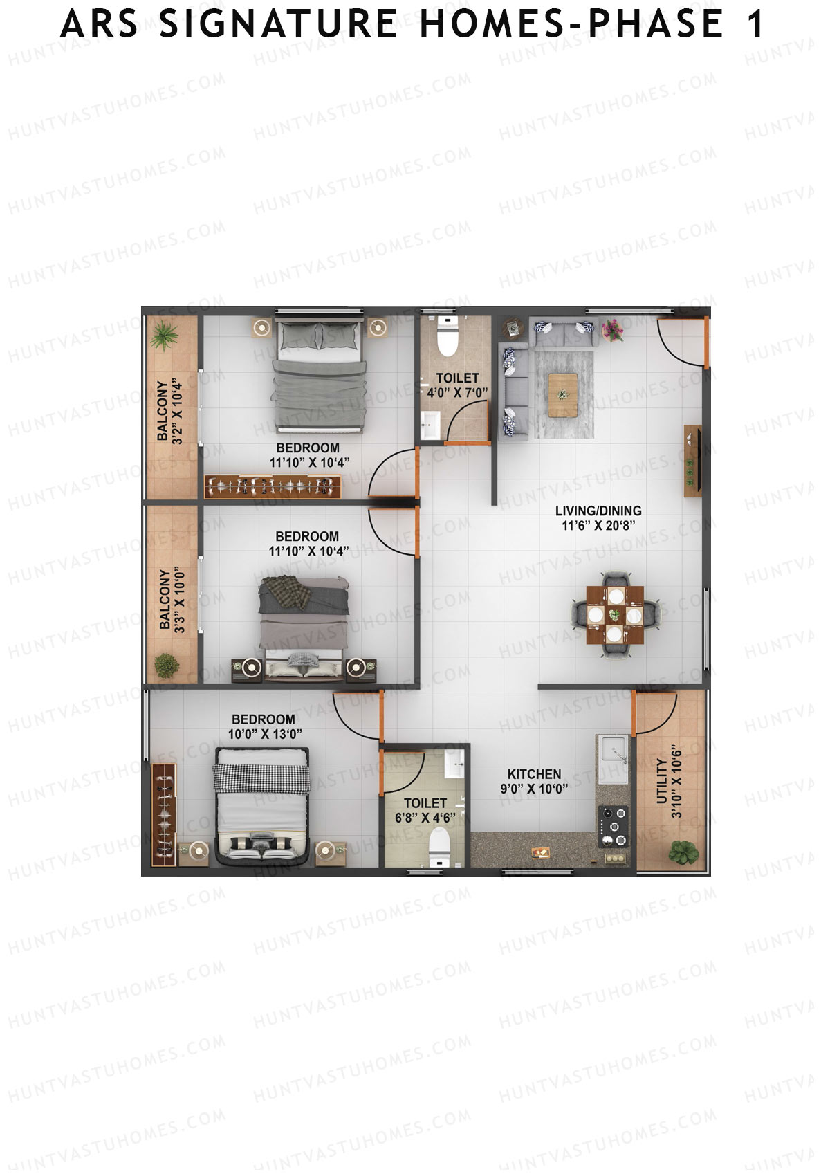 ARS Signature Homes Phase 1 Tower 1 Unit 11 Floor Plan