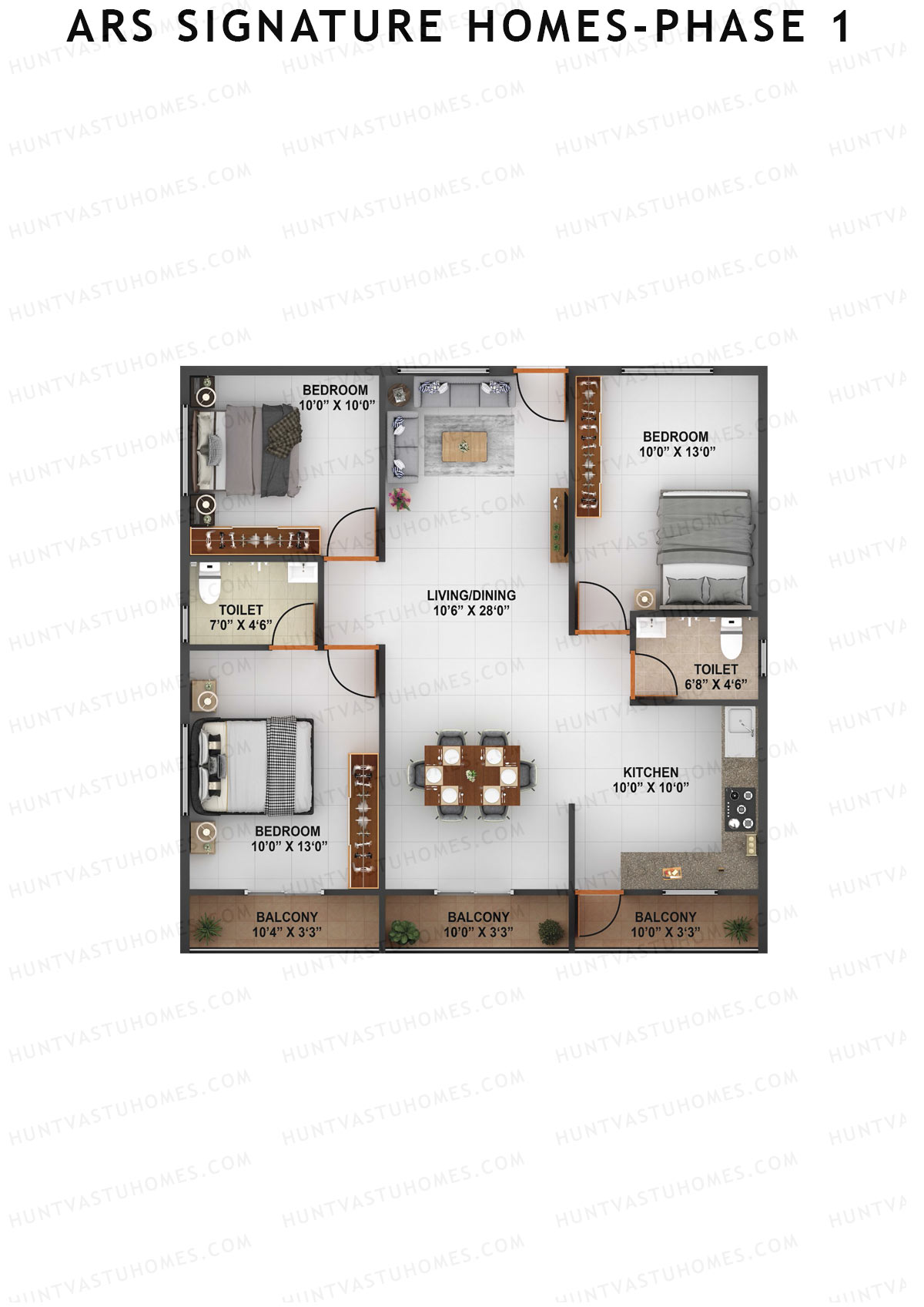 ARS Signature Homes Phase 1 Tower 1 Unit 1 Floor Plan
