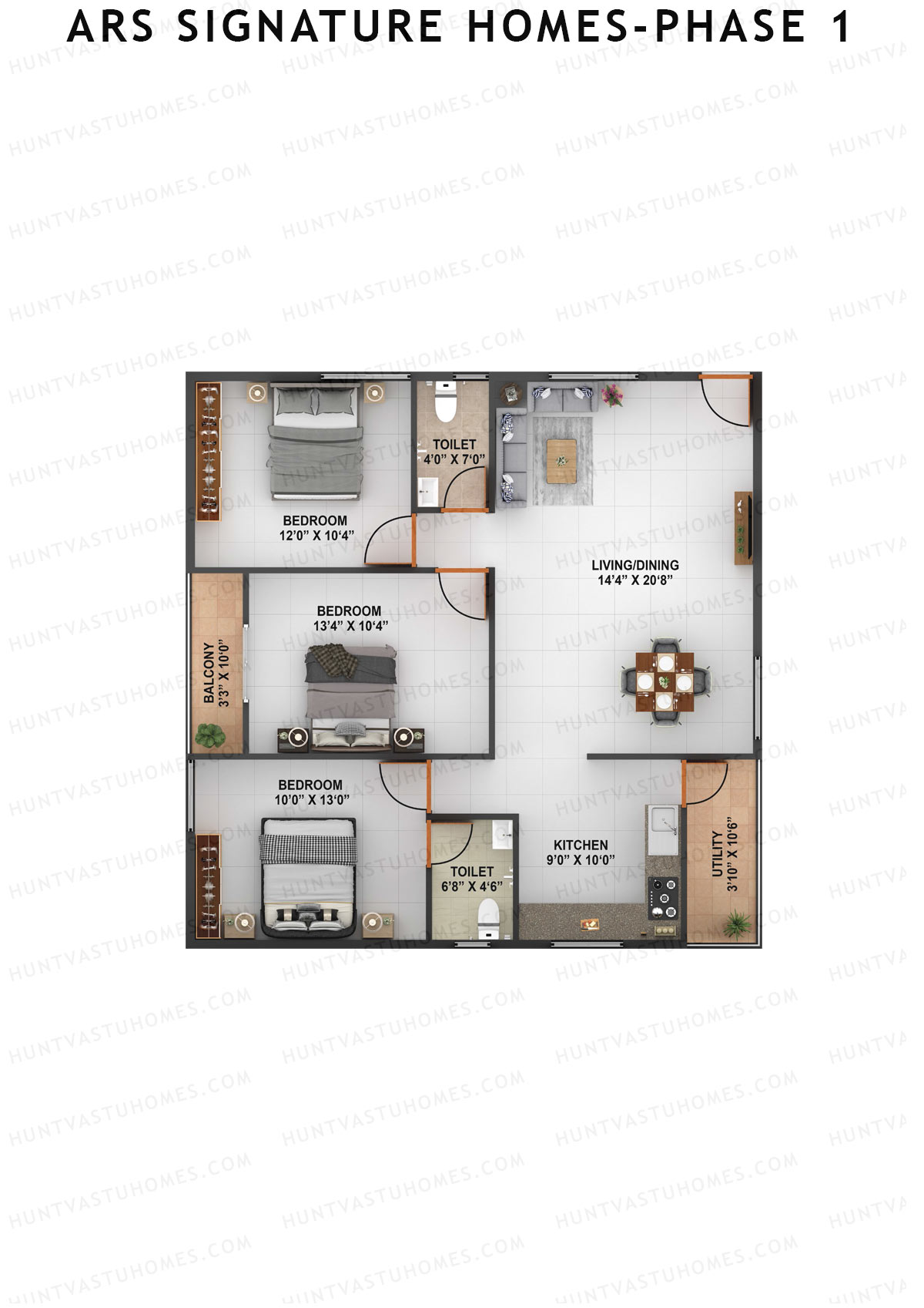 ARS Signature Homes Phase 1 Tower 1 Unit 6 Floor Plan