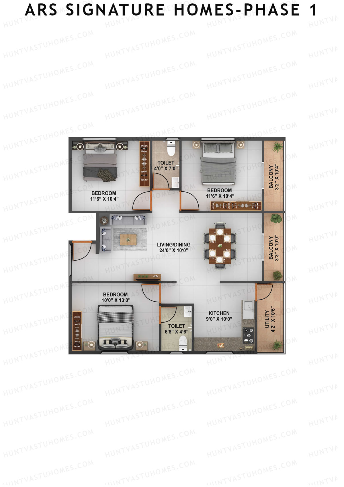 ARS Signature Homes Phase 1 Tower 1 Unit 8 Floor Plan