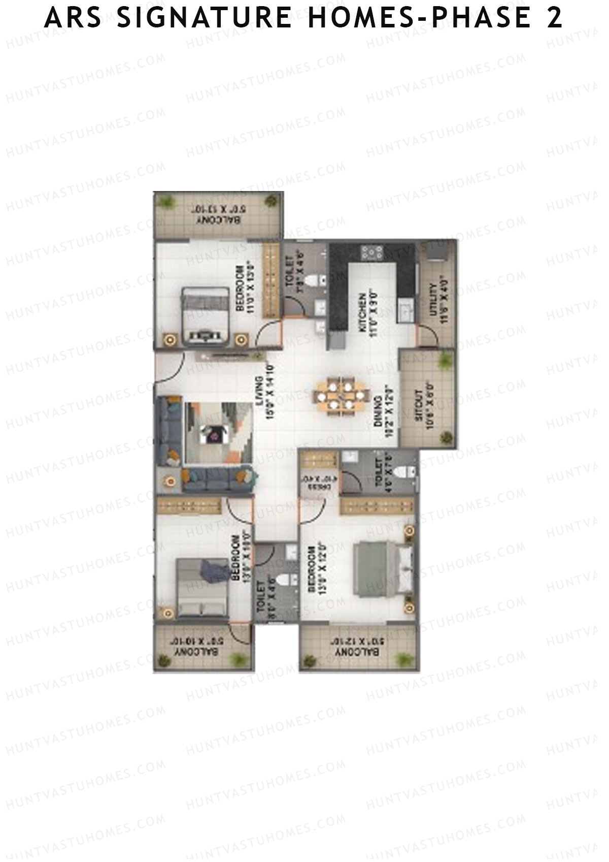ARS Signature Homes Phase 2 Block B Unit 19 Floor Plan
