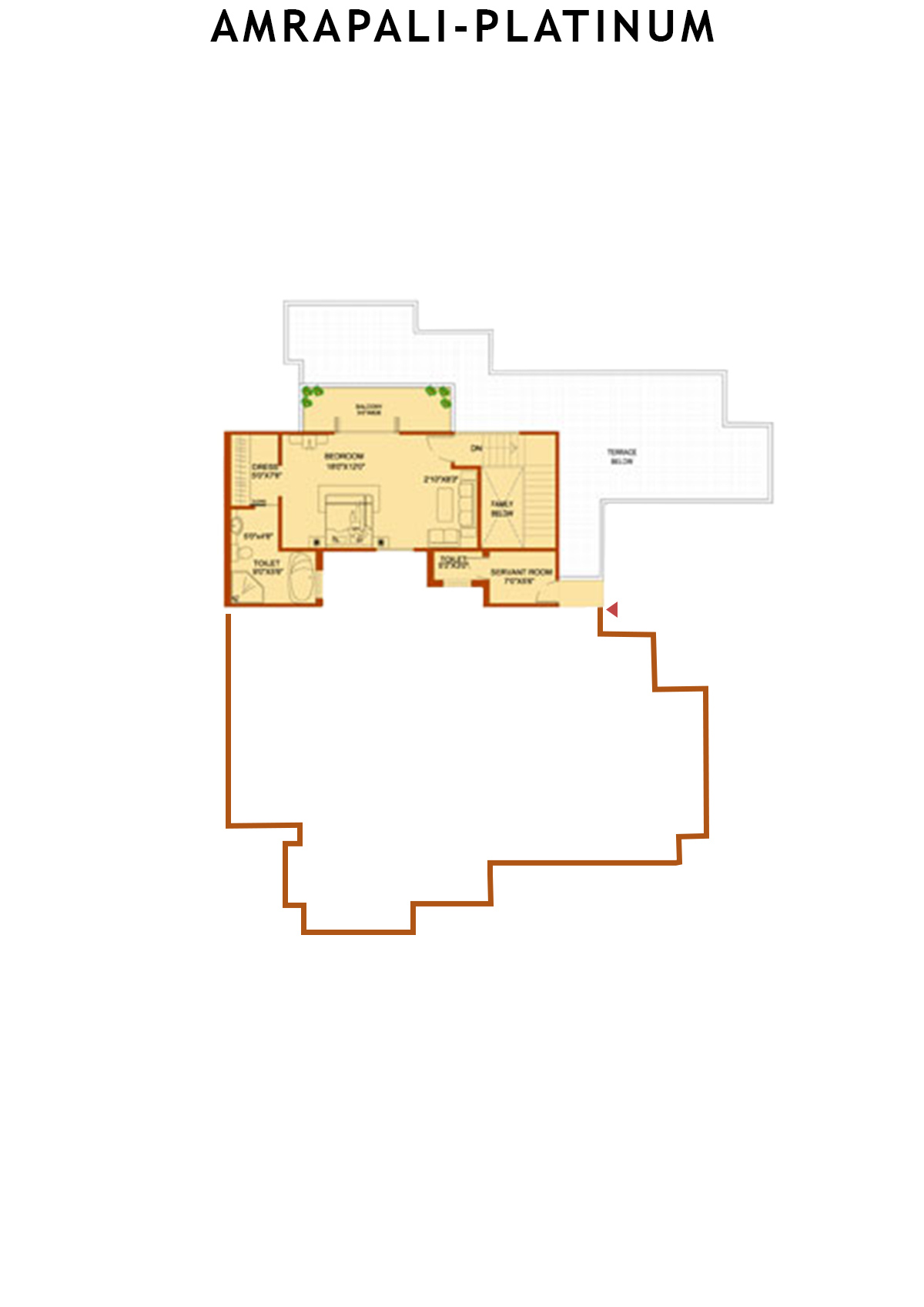 Amrapali Platinum Tower F Unit 3 Floor Plan