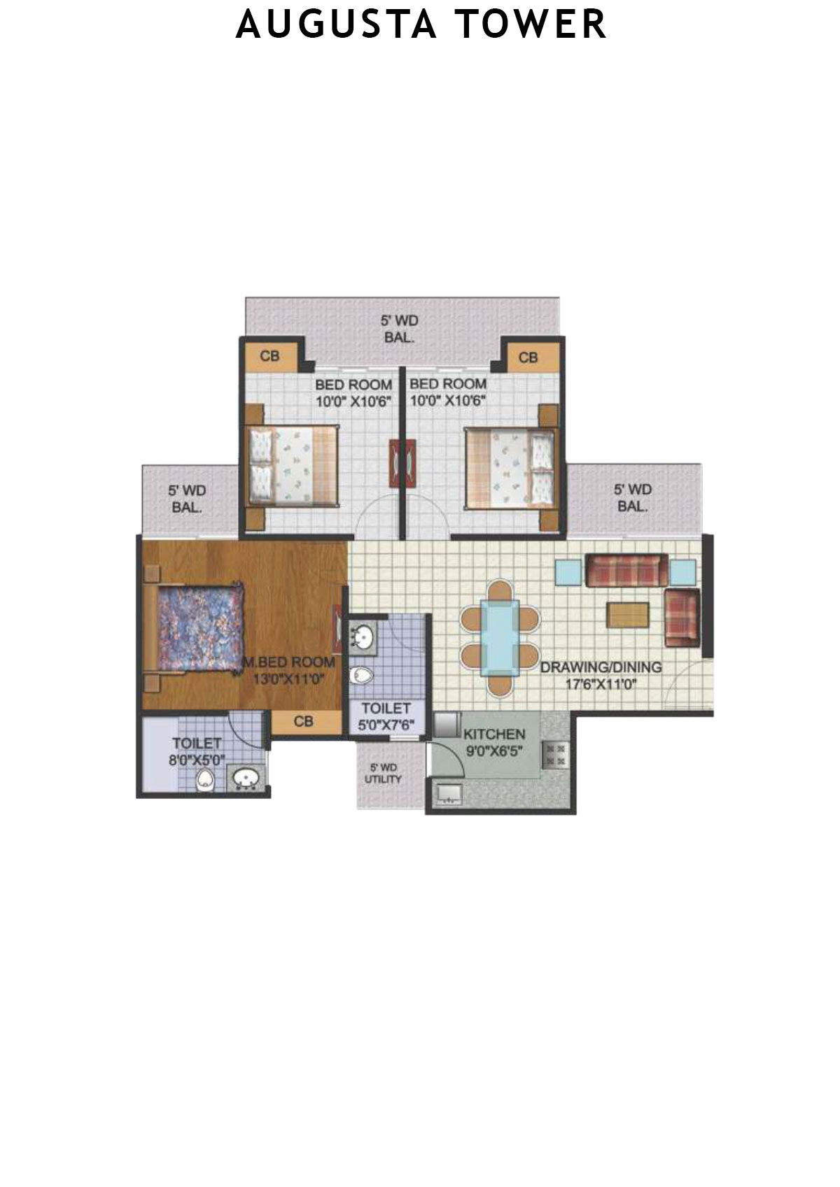 Amrapali Augusta Tower Tower H1 Unit 3 Floor Plan