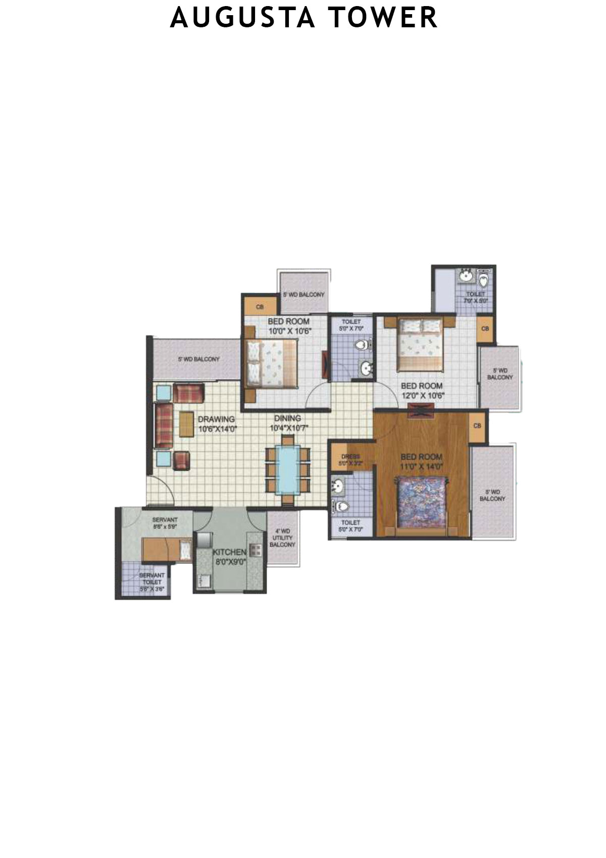 Amrapali Augusta Tower Tower H1 Unit 4 Floor Plan