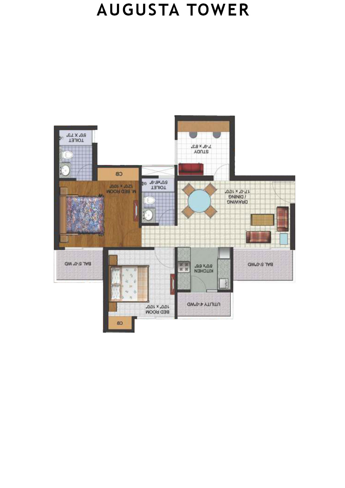 Amrapali Augusta Tower Tower H2 Unit 2 Floor Plan