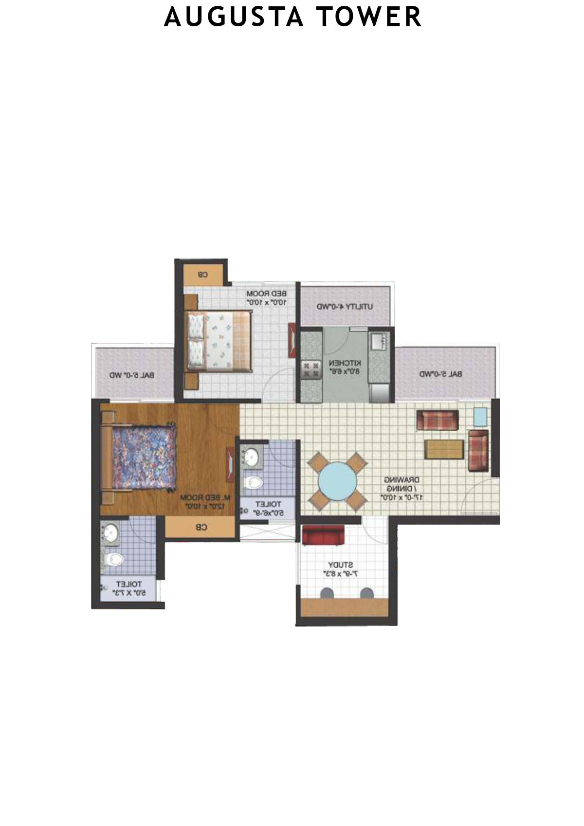 Amrapali Augusta Tower Tower H2 Unit 3 Floor Plan