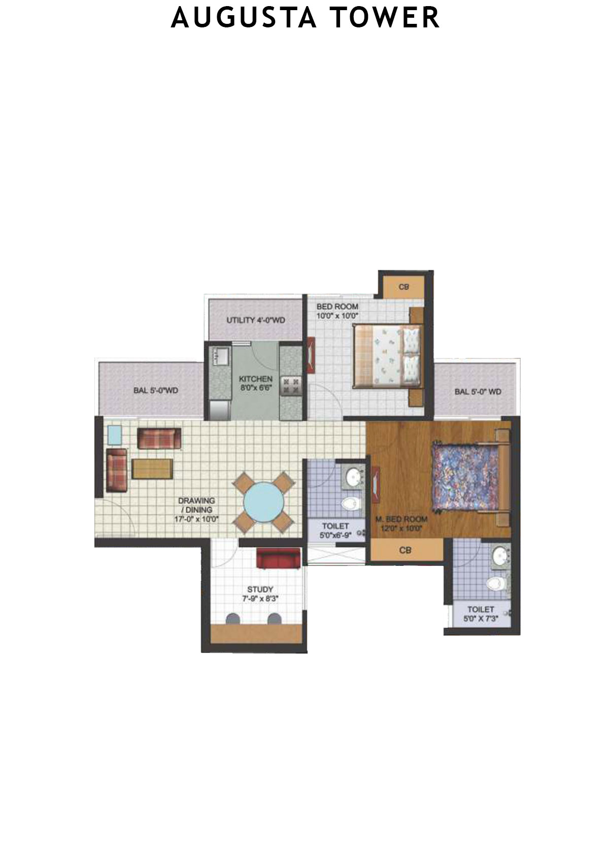 Amrapali Augusta Tower Tower H2 Unit 4 Floor Plan