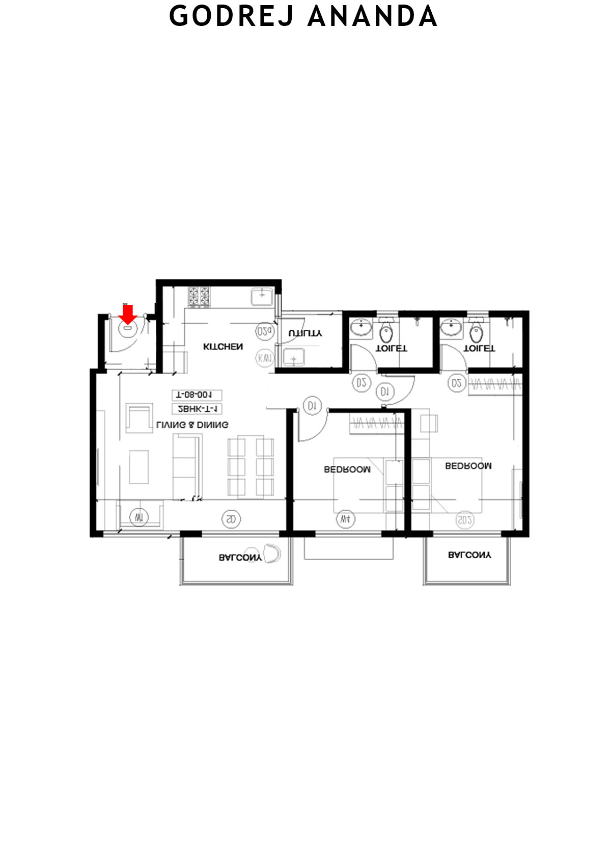 Godrej Ananda Tower 10 Unit 2 (Type 4) Floor Plan