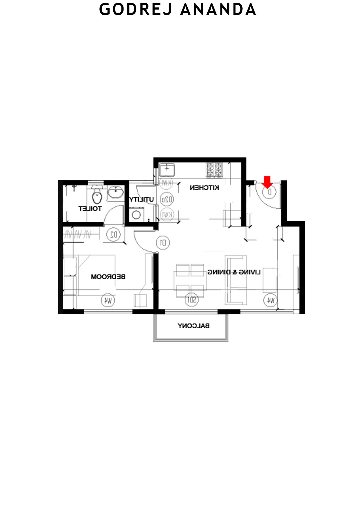 Godrej Ananda Tower 10 Unit 8 (Type 2) Floor Plan