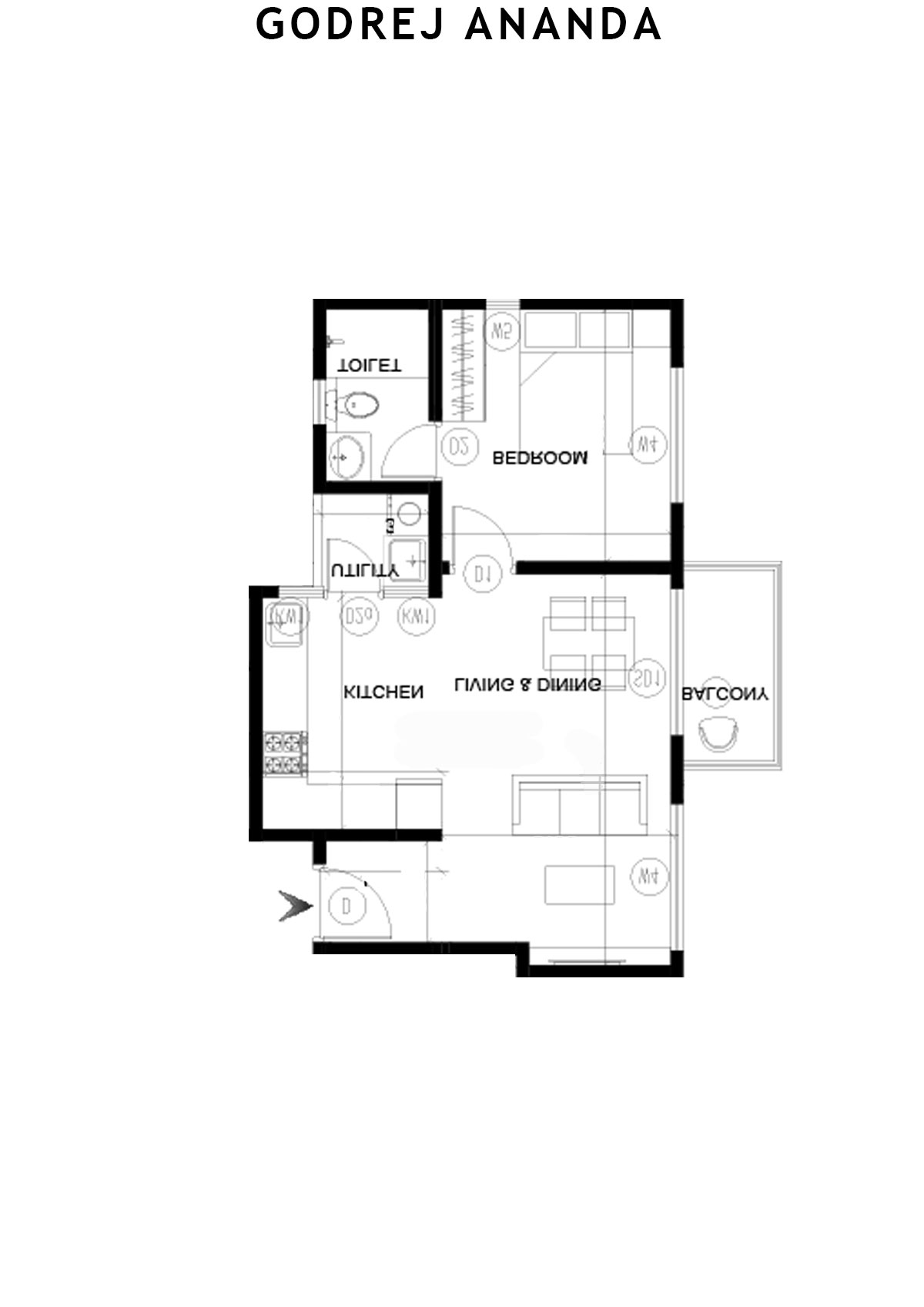 Godrej Ananda Tower 11 Unit 13 (Type 3) Floor Plan