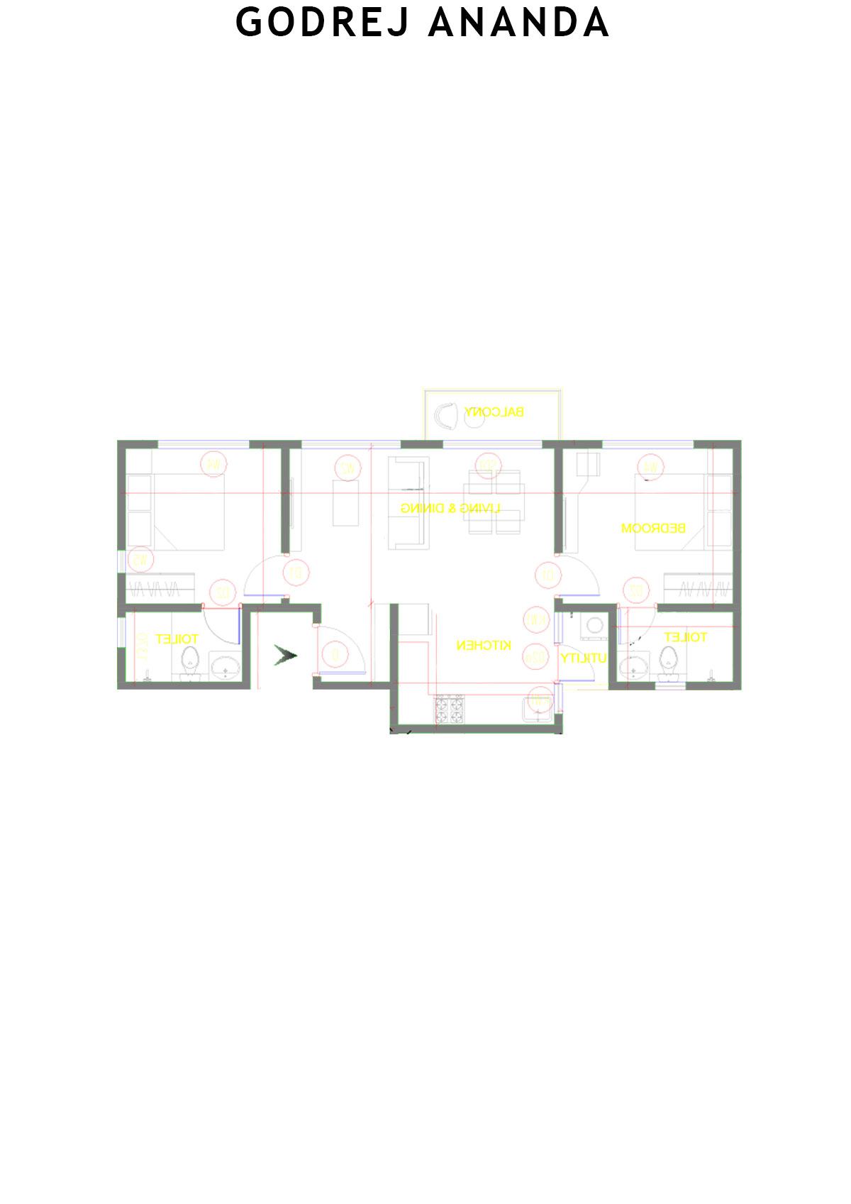 Godrej Ananda Tower 11 Unit 1 (Type 2) Floor Plan