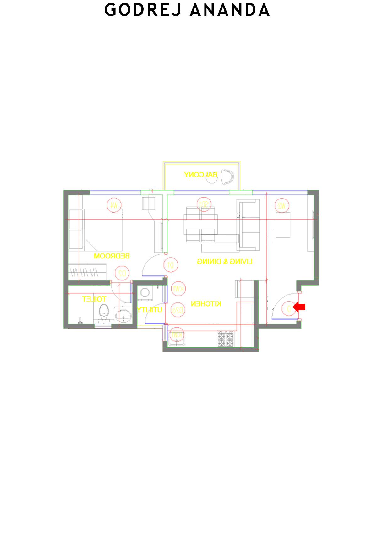 Godrej Ananda Tower 13 Unit 9 (Type 1) Floor Plan