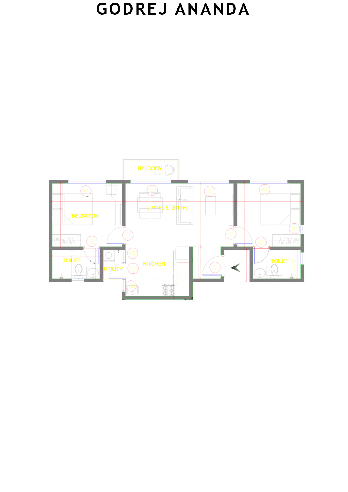 Godrej Ananda Tower 14 Unit 10 (Type 2) Floor Plan