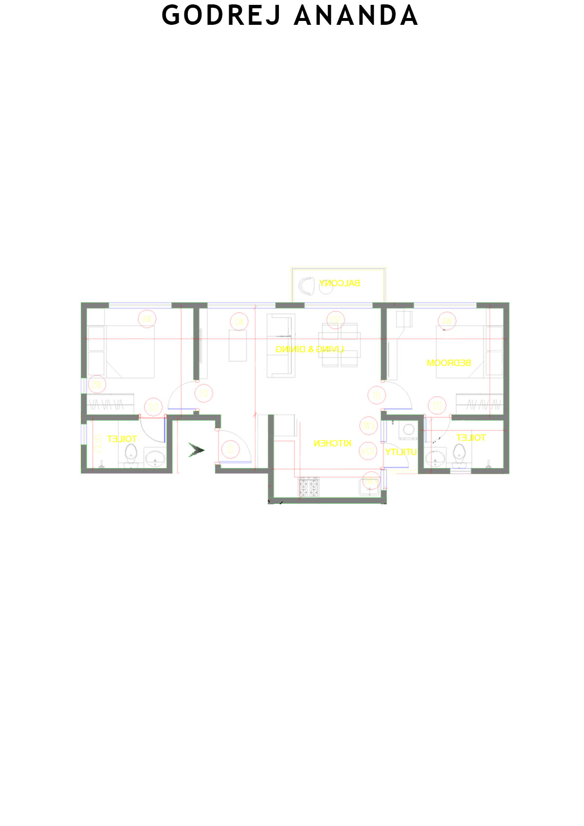 Godrej Ananda Tower 14 Unit 1 (Type 3) Floor Plan