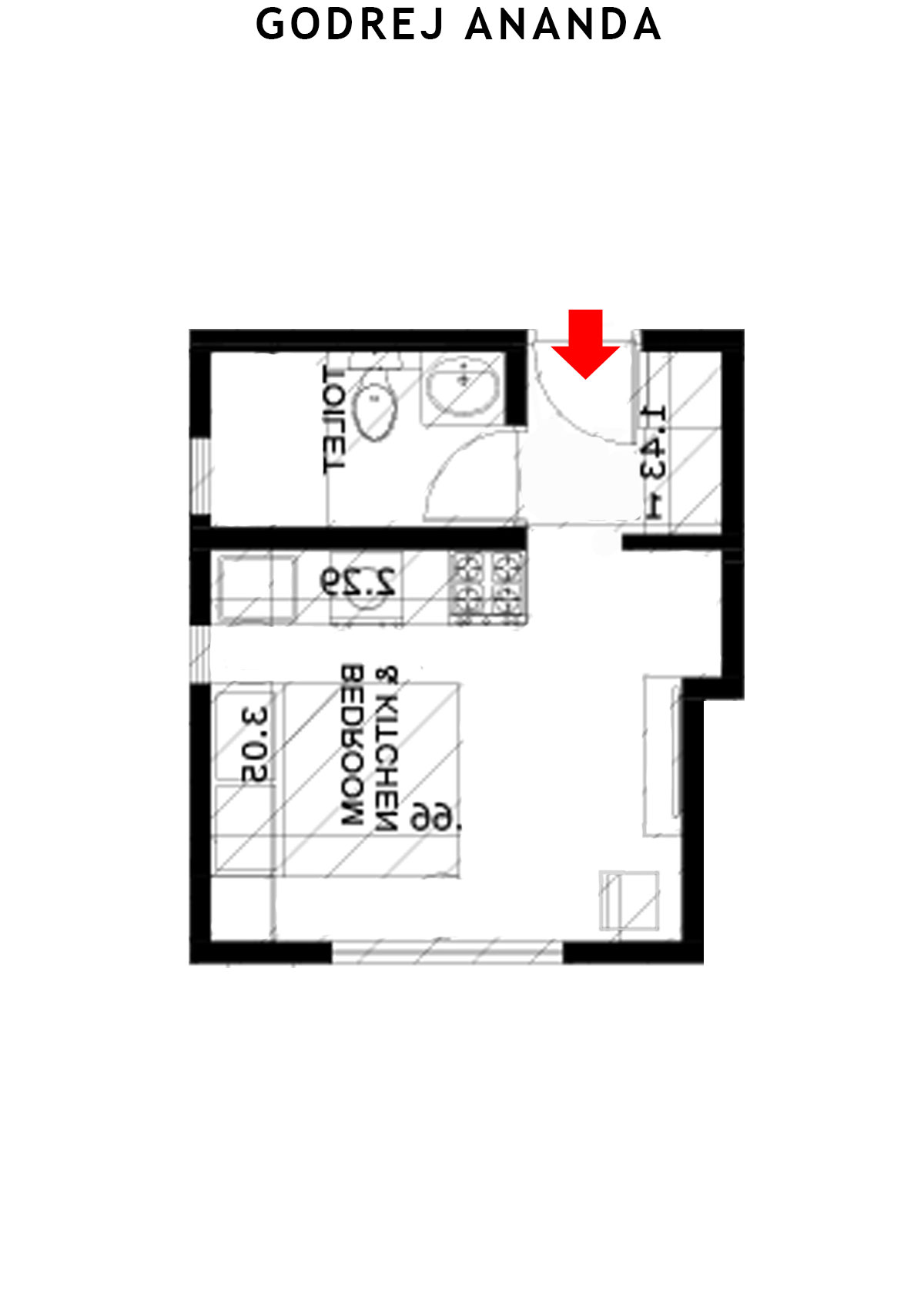 Godrej Ananda Tower 14 Unit 3 (Type 4) Floor Plan