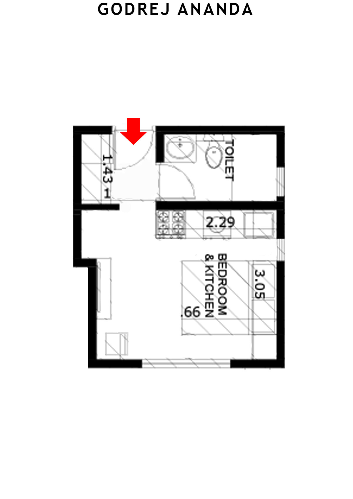Godrej Ananda Tower 14 Unit 8 (Type 4) Floor Plan