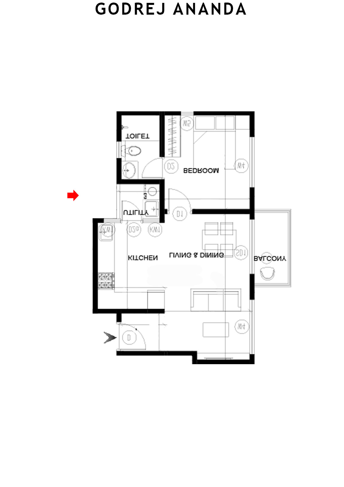 Godrej Ananda Tower 8 Unit 11 (Type 3) Floor Plan