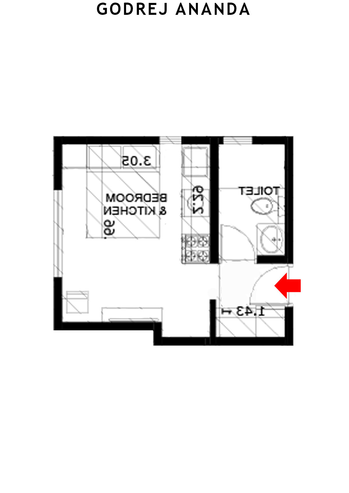 Godrej Ananda Tower 8 Unit 6 (Type 4) Floor Plan