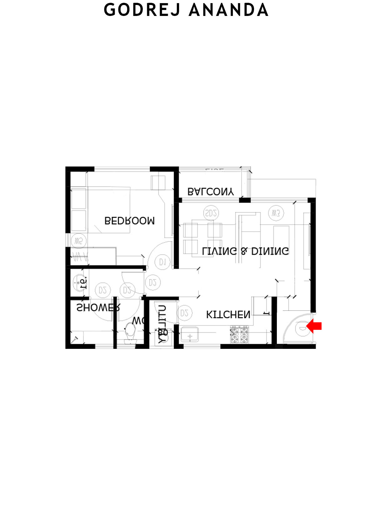 Godrej Ananda Tower 8 Unit 8 (Type 2) Floor Plan