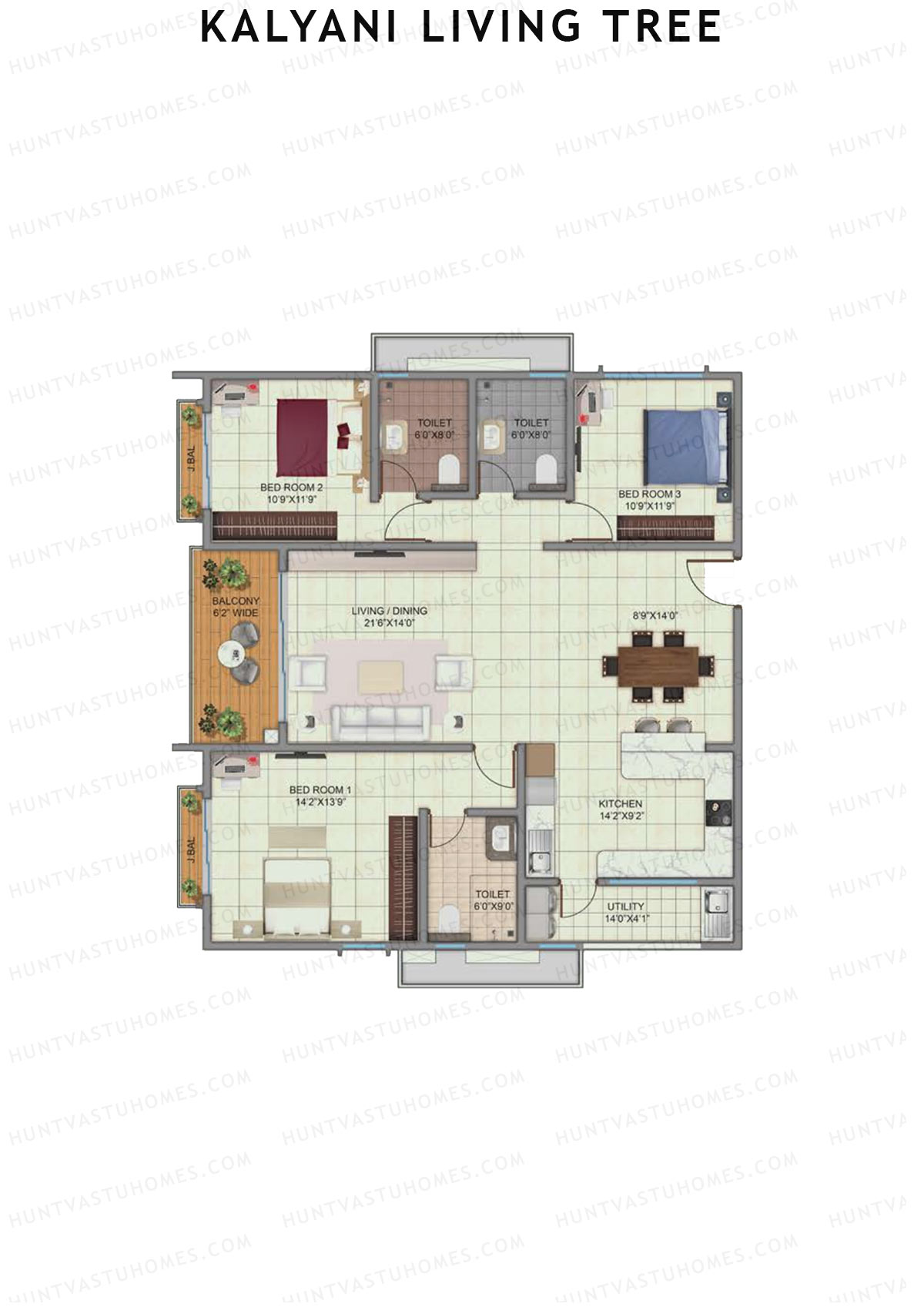 Kalyani Living Tree Ashoka Unit 2 Floor Plan