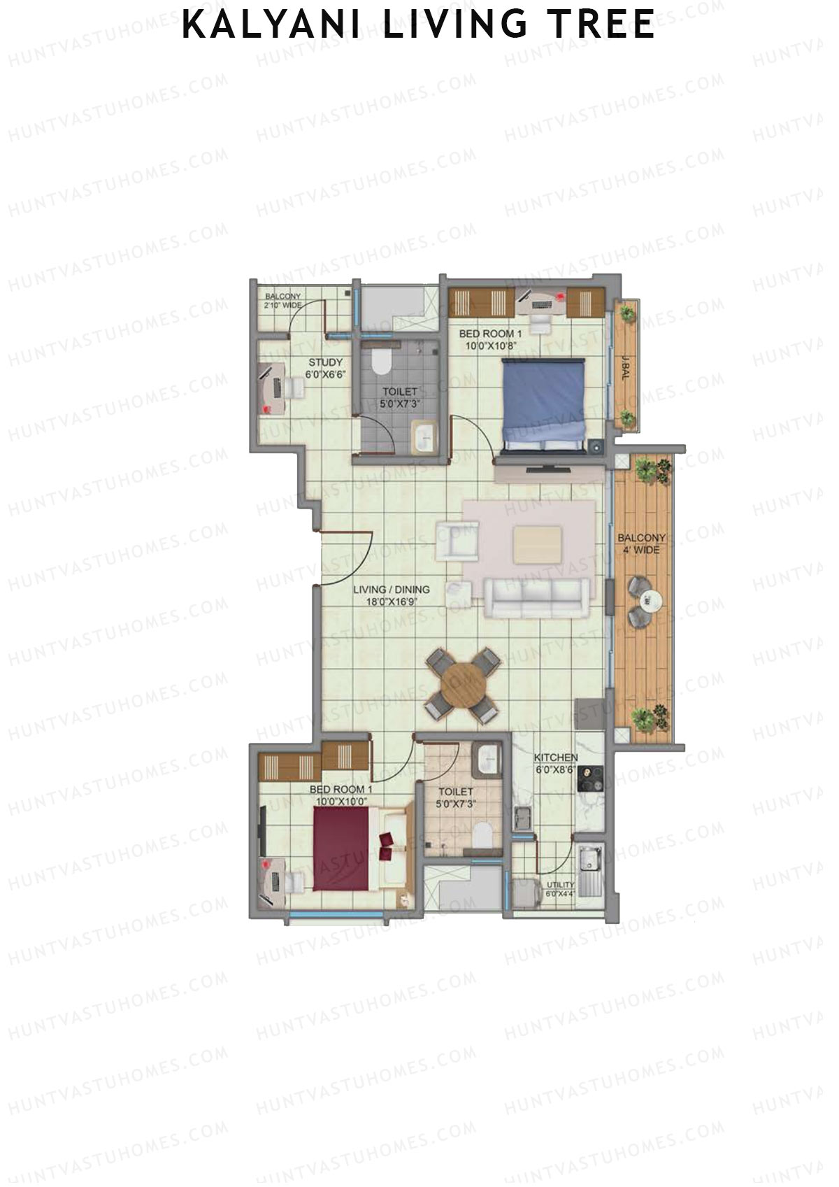 Kalyani Living Tree laurel Unit 14 Floor Plan