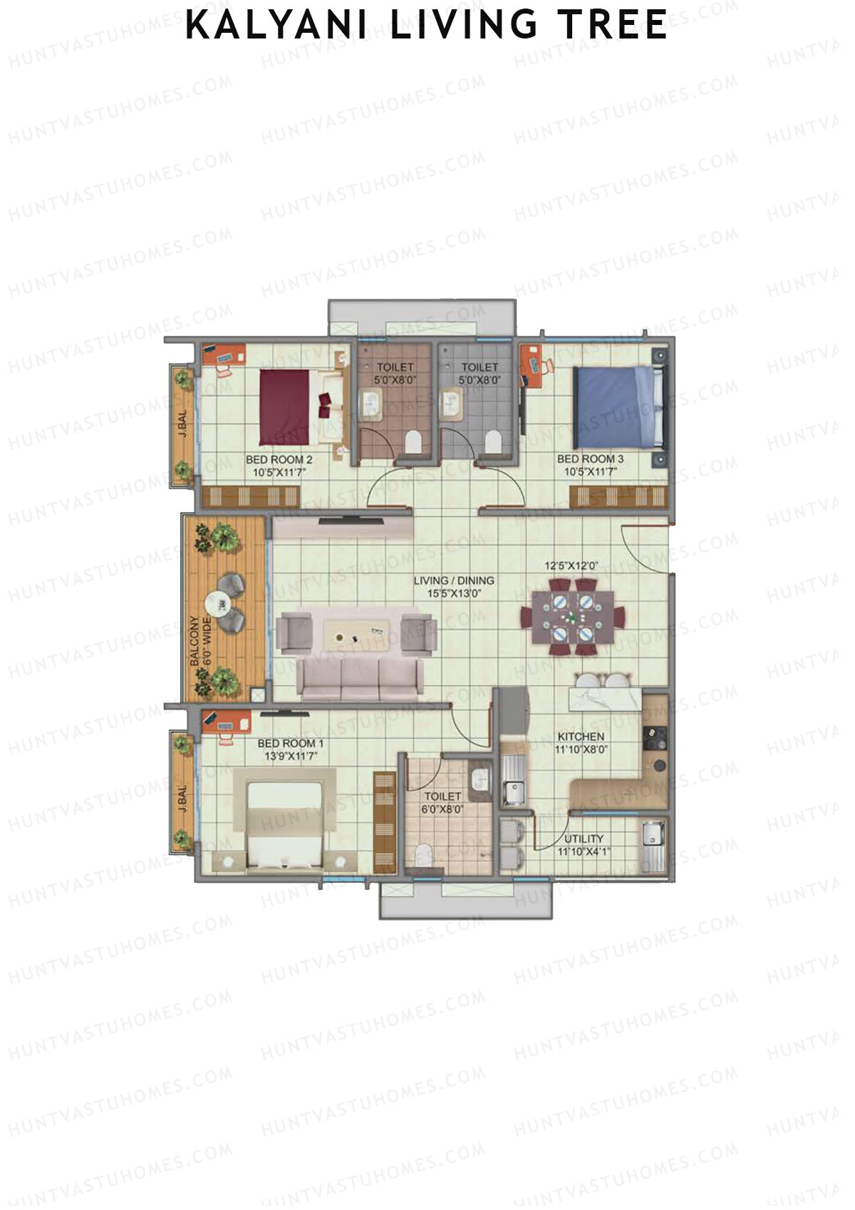 Kalyani Living Tree Walnut Unit 7 Floor Plan