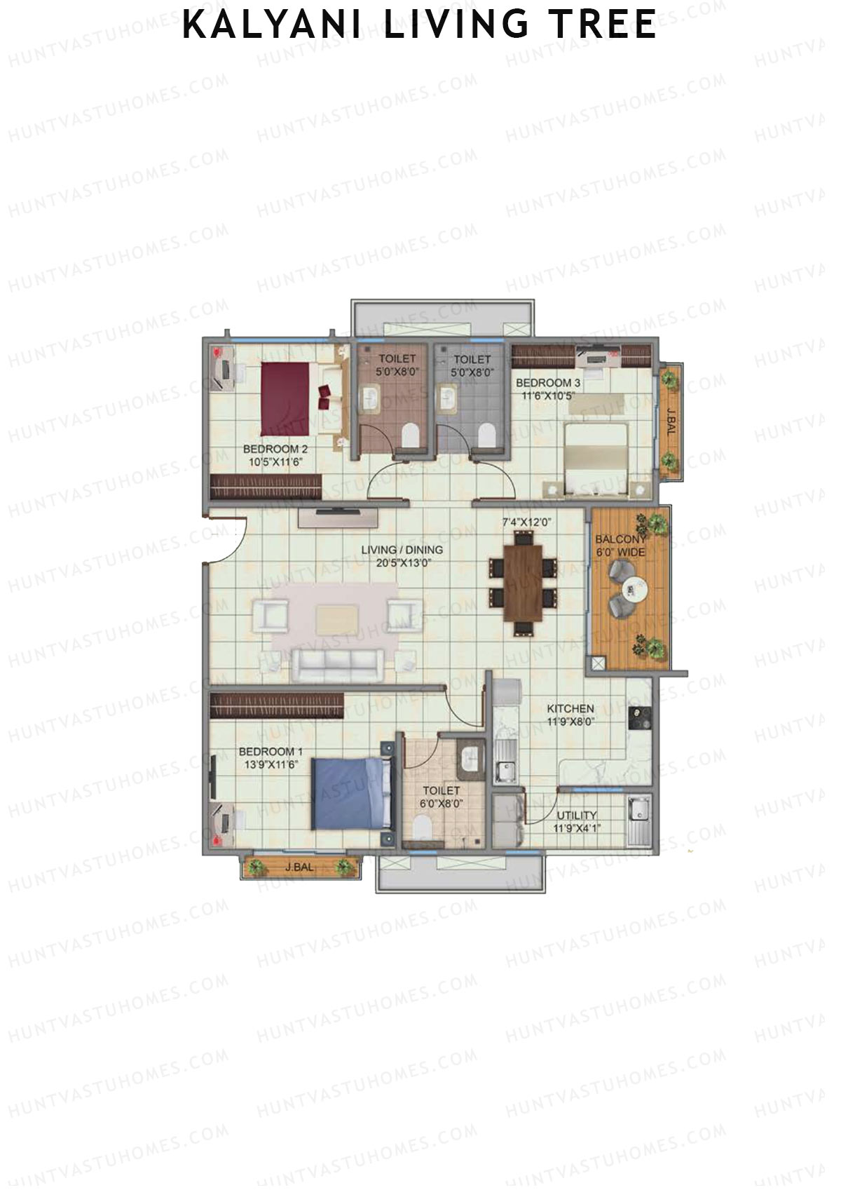 Kalyani Living Tree Walnut Unit 8 Floor Plan