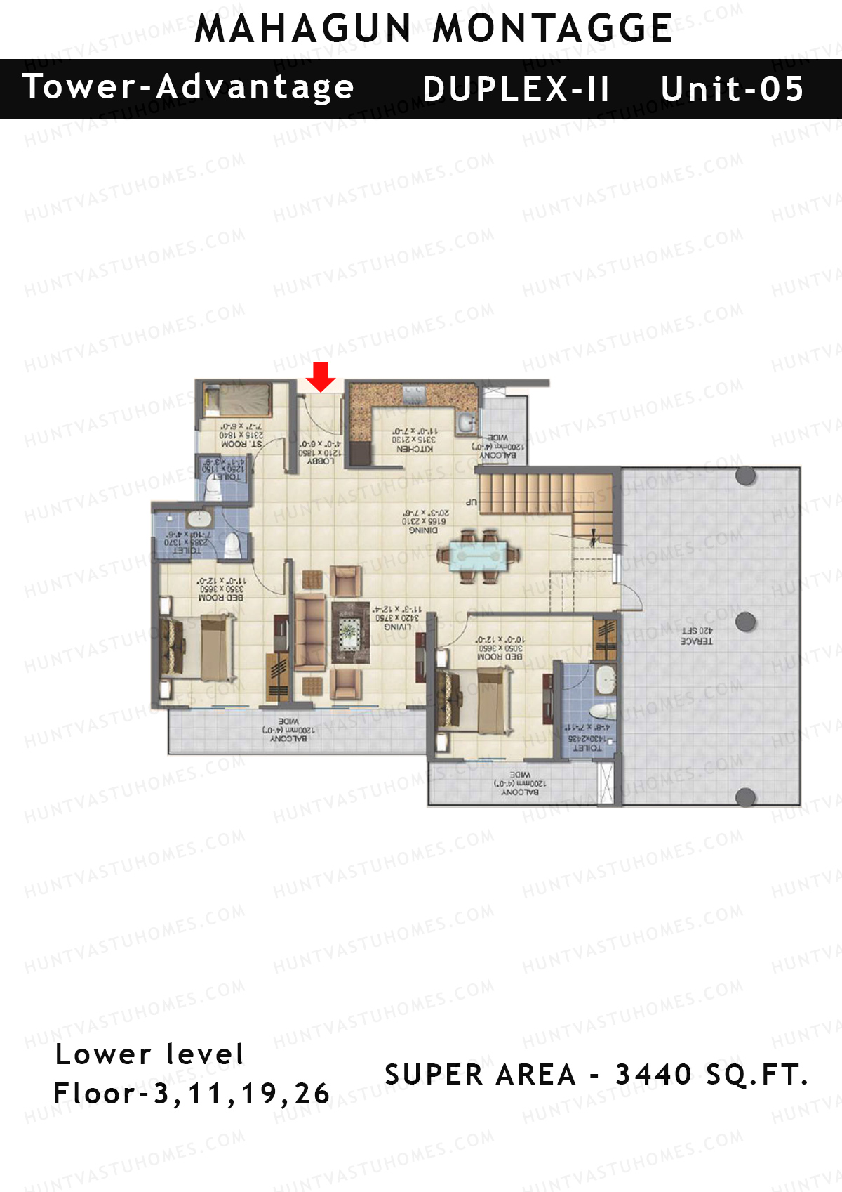 Mahagun Montagge ADVANTAGE Unit 05  (Duplex II) Floor Plan
