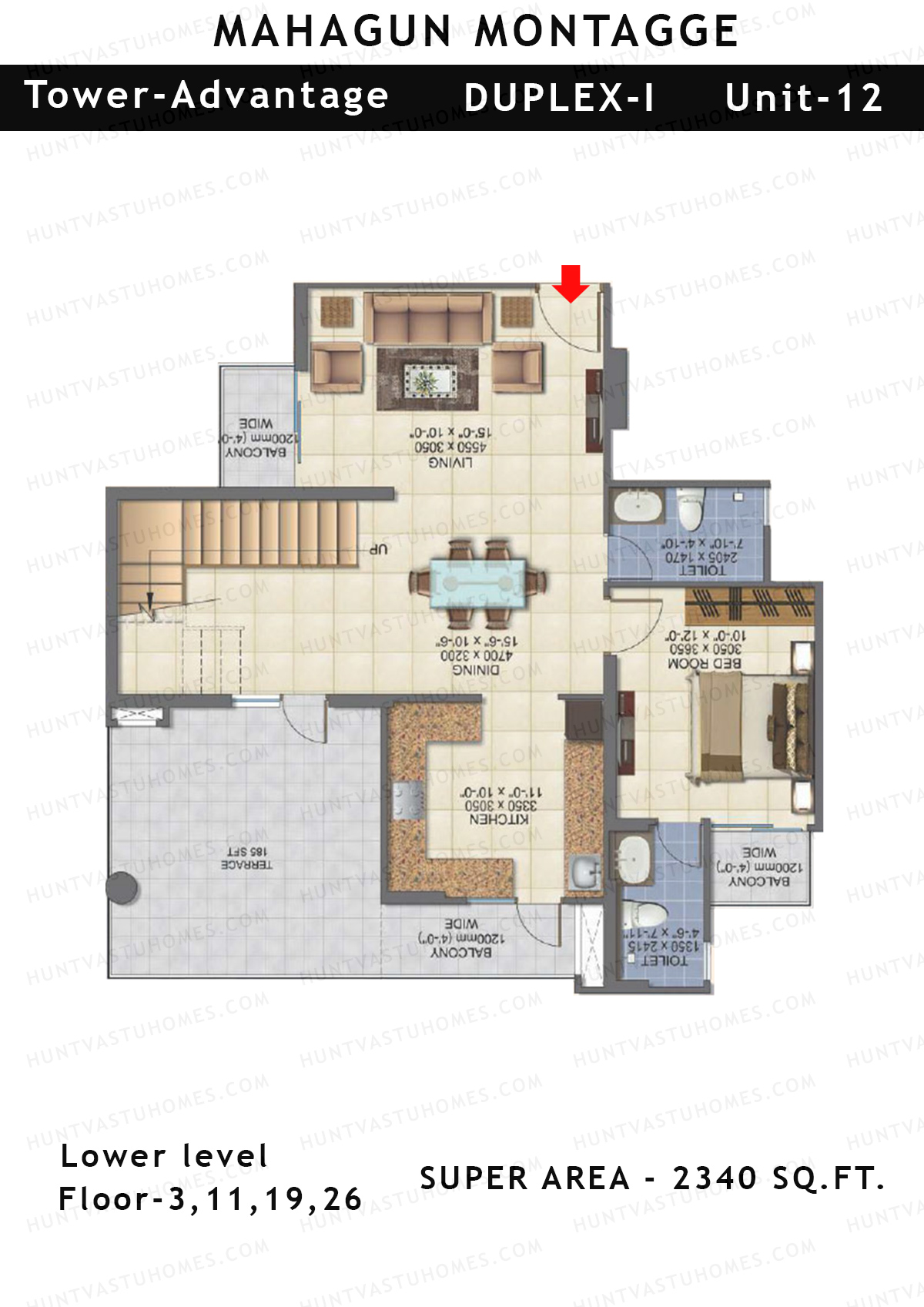 Mahagun Montagge ADVANTAGE Unit 12  (Duplex I) Floor Plan