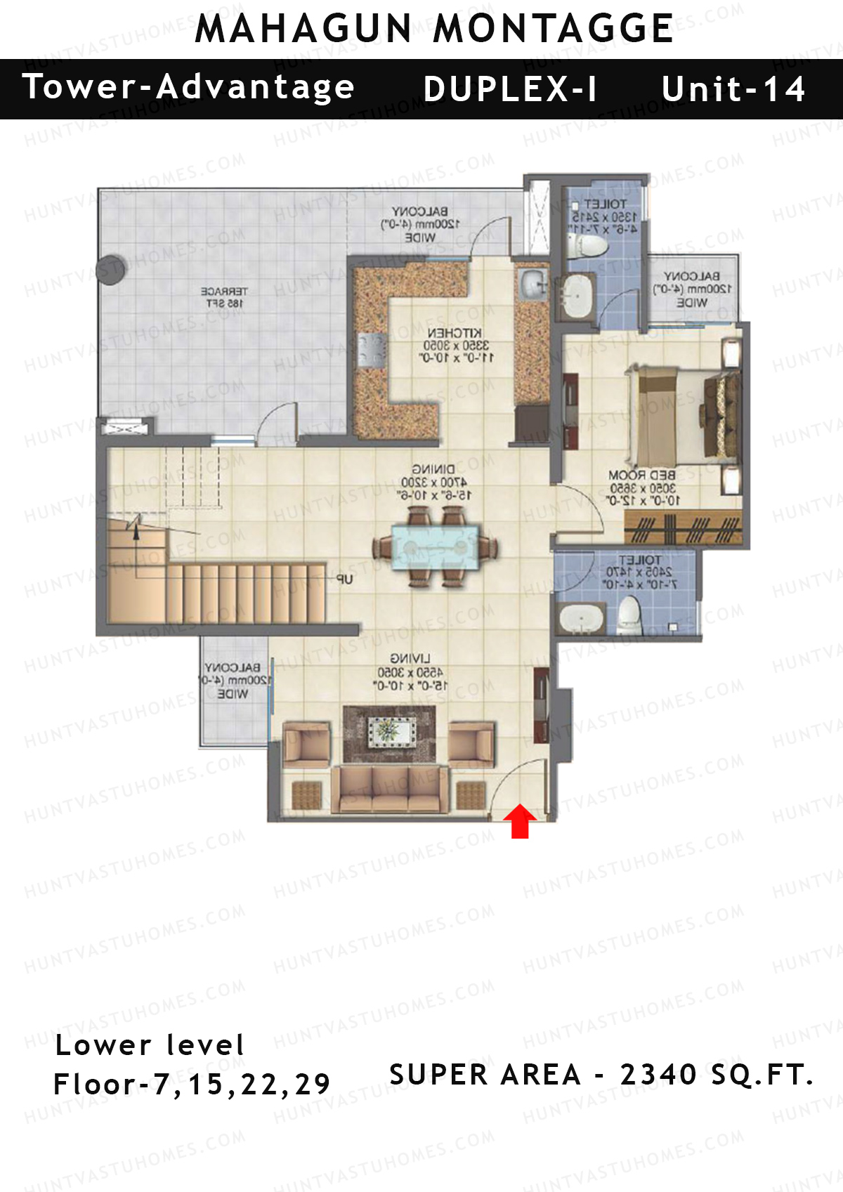 Mahagun Montagge ADVANTAGE Unit 14  (Duplex I ) Floor Plan