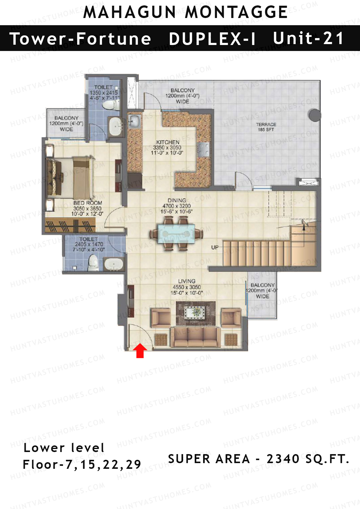 Mahagun Montagge FORTUNE Unit 21   (Duplex I) Floor Plan