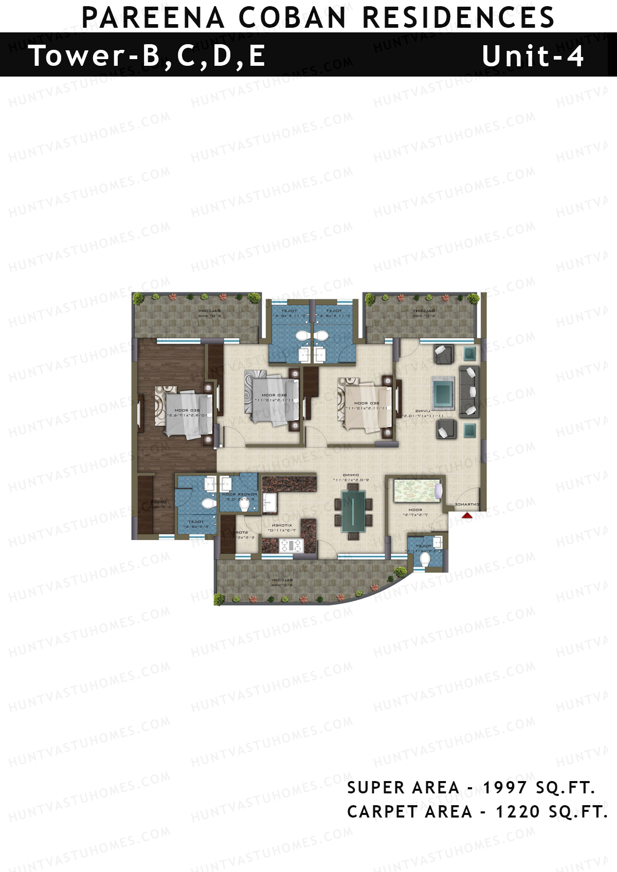 Pareena Coban Residences Tower B Unit 4 Floor Plan