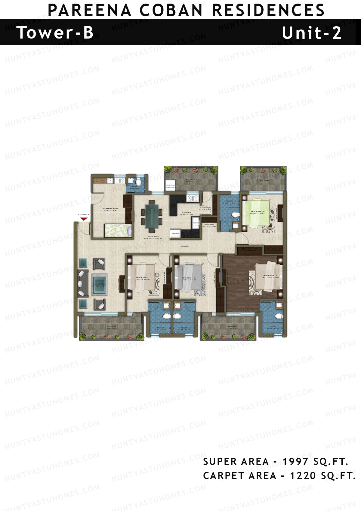 Pareena Coban Residences Tower B Unit 2 Floor Plan