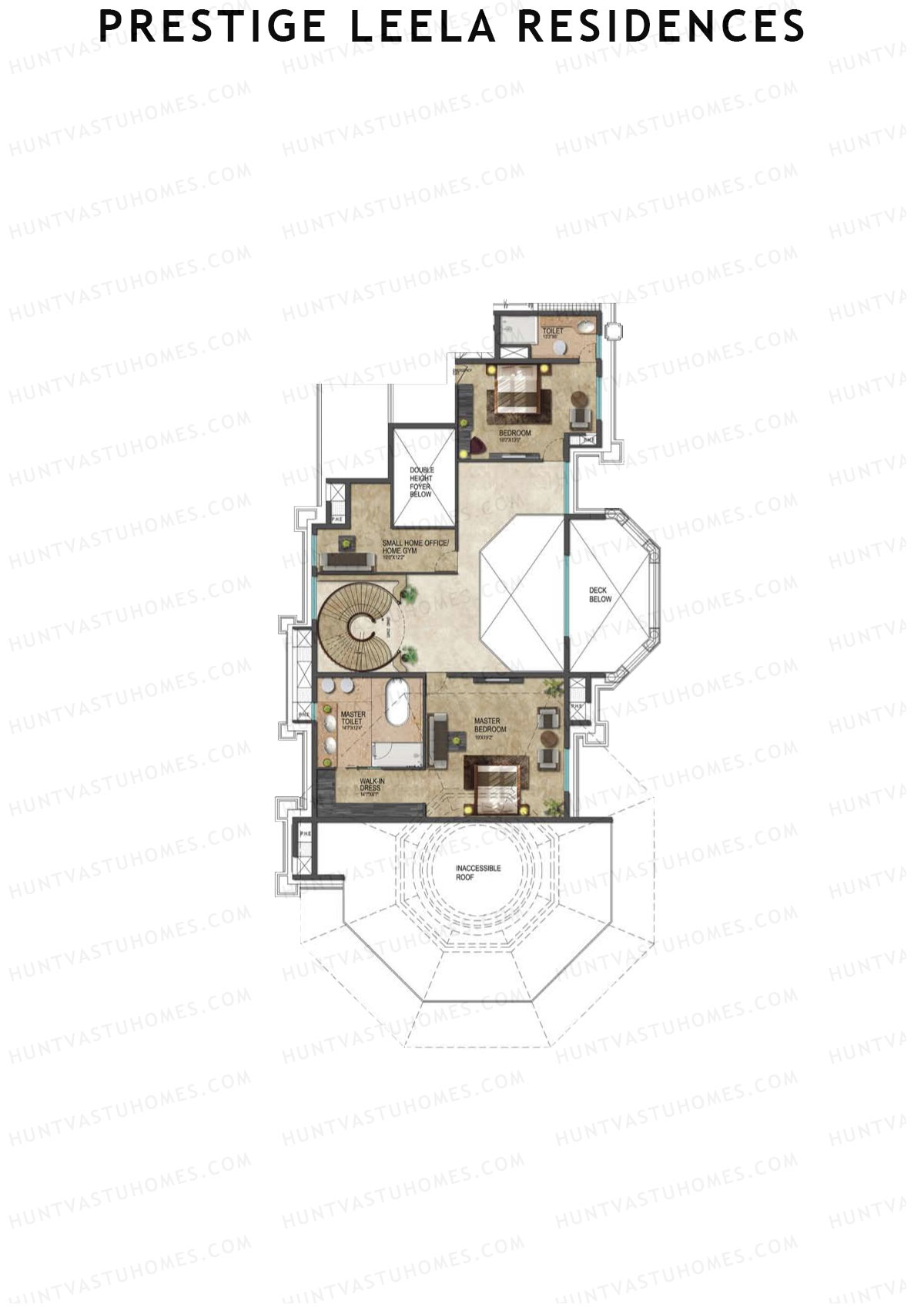 Prestige Leela Residences Block A Unit 2 (Type J10) Floor Plan