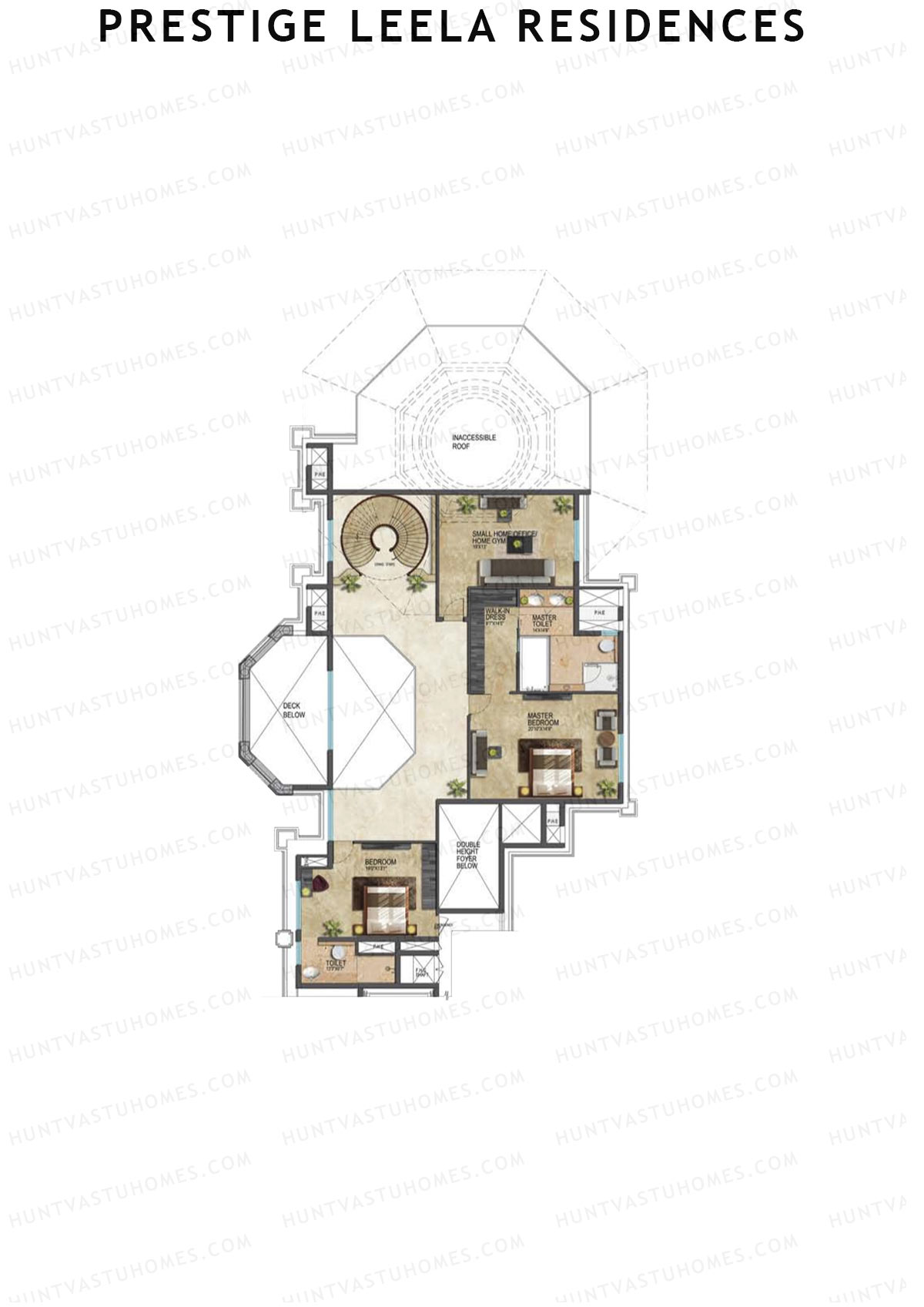 Prestige Leela Residences Block A Unit 8 (Type H10) Floor Plan