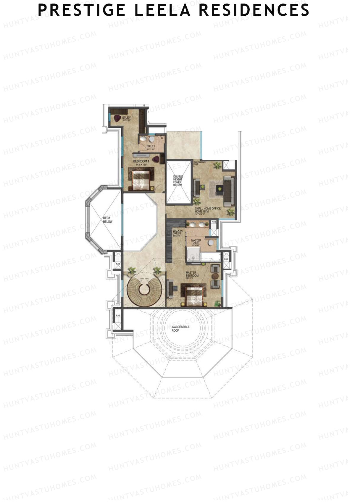 Prestige Leela Residences Block A Unit 9 (Type G10) Floor Plan