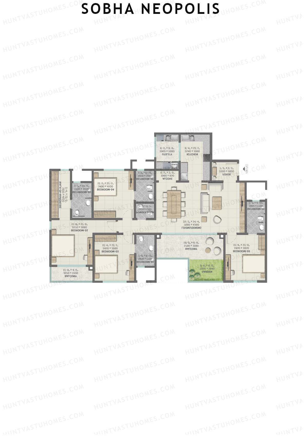 Sobha Neopolis Wing 4 Unit 4 (Type A) Floor Plan