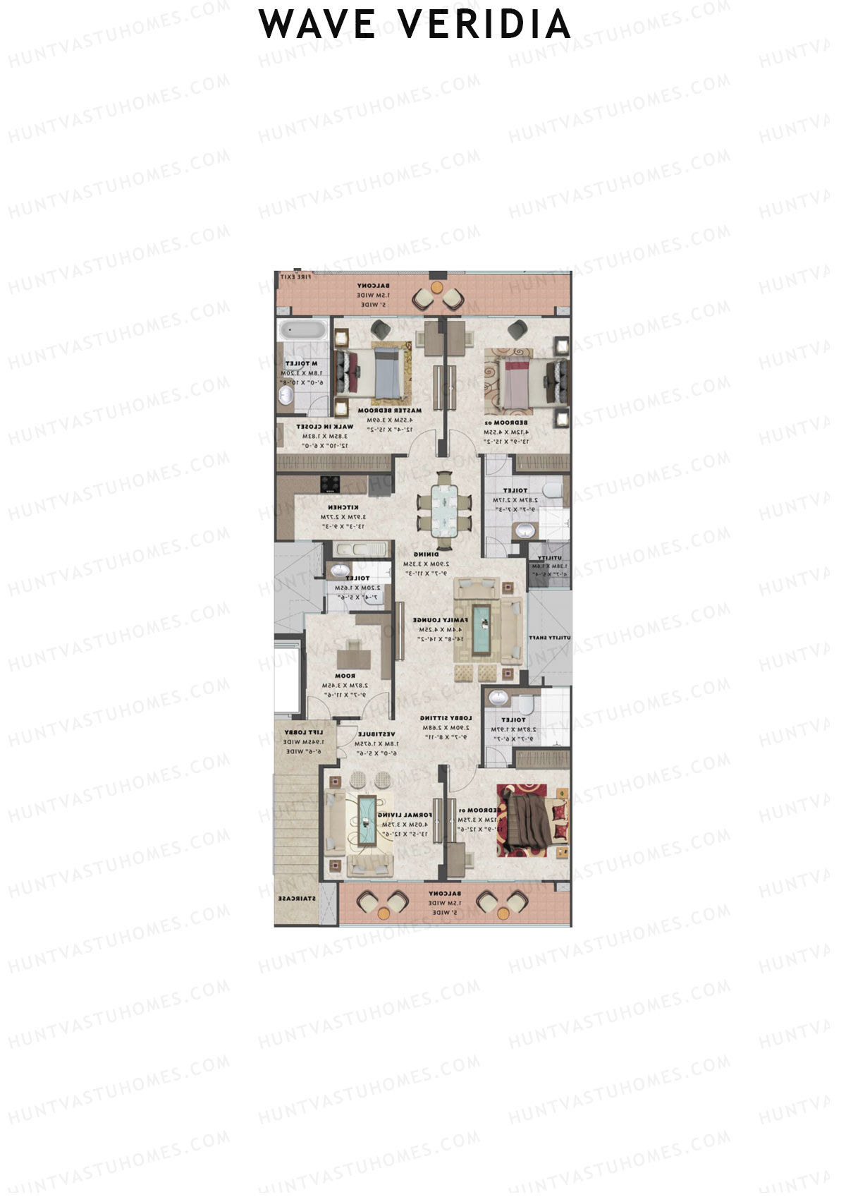 Wave Veridia Tower 1 Unit 1 Floor Plan
